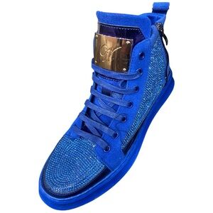 High-Tops Sneakers Shoes Designer Signature Rhinestones Men’s Women’s Gift